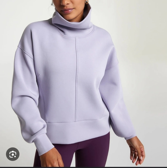 CALIA by Carrie Underwood Tops - CALIA Women's Soft Scuba Funnel Neck Sweatshirt Large Metal Lily